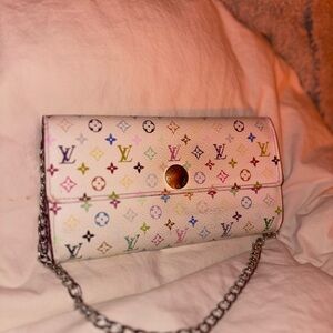 Louis Vuitton Murakami Multicolor Wallet White LV Y2K Clutch TS3170 w COA